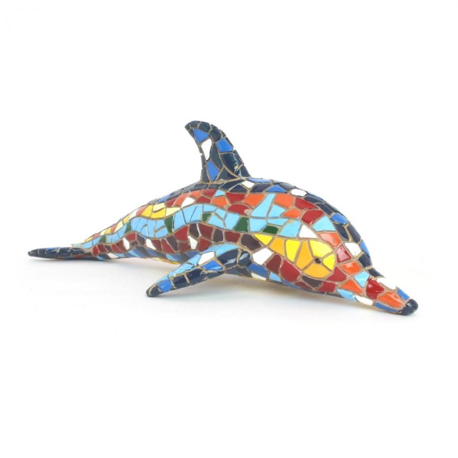 イルカ A モザイクタイル アート雑貨 置物 グッズ : 海洋工房