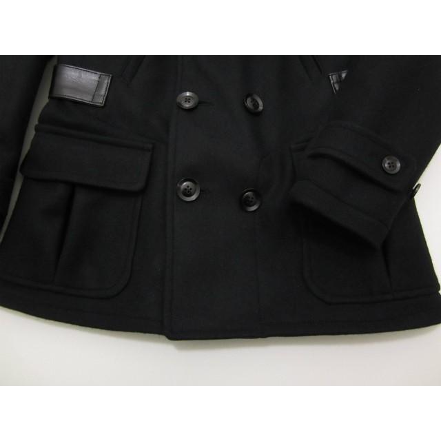 BLACK SIGN ホースハイド ガウチョコート 黒　日本製 BLACK SIGN ブラックサイン ヘヴィー・ウェイト・ウール・メルトン