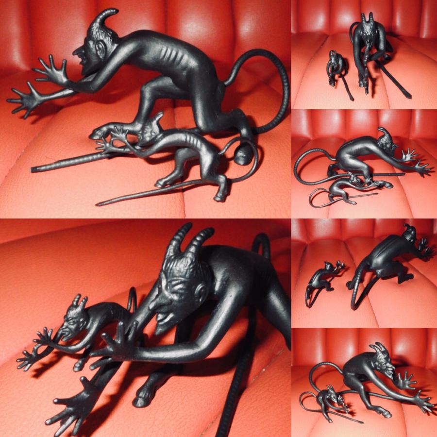 ブルズアイ】 70'S☆デビル☆オブジェ☆置物☆2体セット☆アート☆悪魔