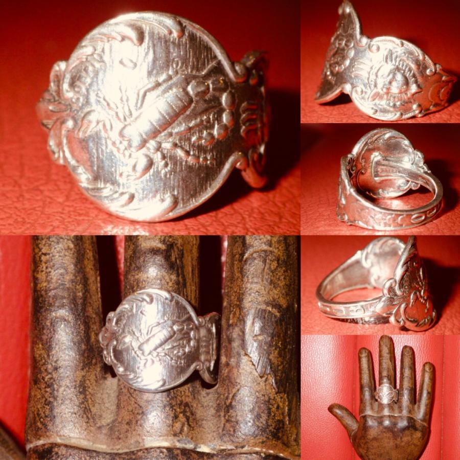 ビンテージ☆さそり座☆スプーンリング☆フリーサイズ☆指輪  