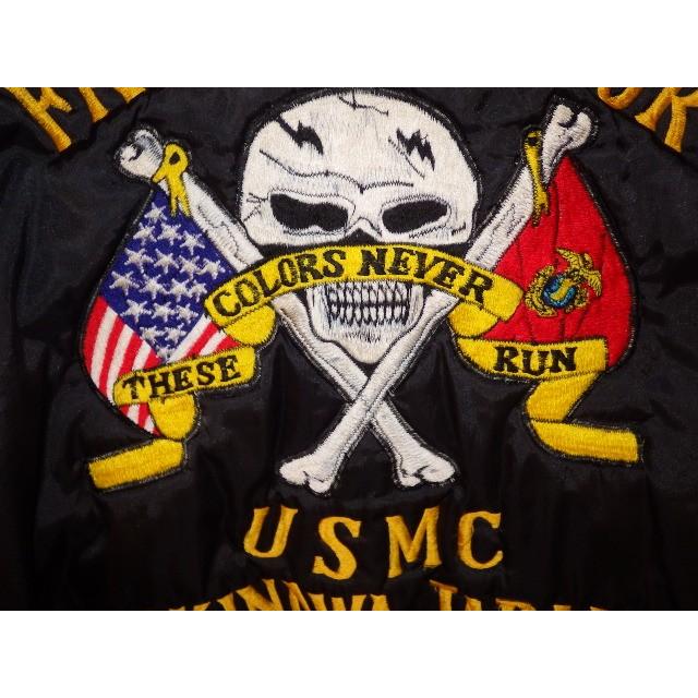 80'S☆USMC☆スカル☆ツアージャケット☆黒L☆MA-1☆スカジャン 80'S☆USMC☆スカル☆ツアージャケット☆黒L☆MA-1☆スカジャン