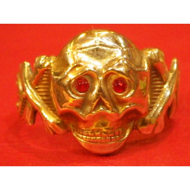 ウルトラ！ 30S★スカル★リング★指輪★赤目★18号★58.6mm★ドクロ★ビンテージ★トイリング★幸運★アクセサリー★骸骨★髑髏★reproduction 【K2607294397】(13640円)