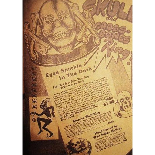 ウルトラ！ 30S★スカル★リング★指輪★赤目★18号★58.6mm★ドクロ★ビンテージ★トイリング★幸運★アクセサリー★骸骨★髑髏★reproduction 【K2607294397】(13640円)