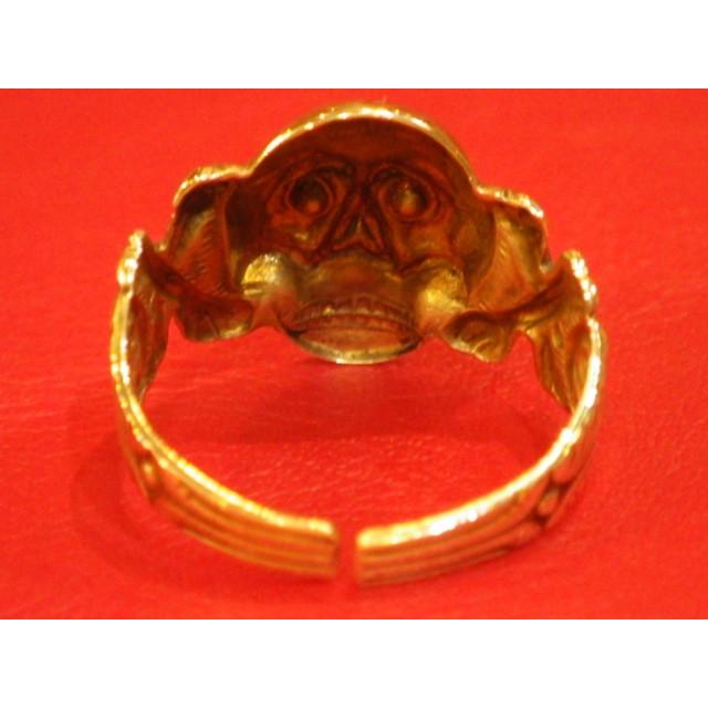 ウルトラ！ 30S★スカル★リング★指輪★赤目★18号★58.6mm★ドクロ★ビンテージ★トイリング★幸運★アクセサリー★骸骨★髑髏★reproduction 【K2607294397】(13640円)