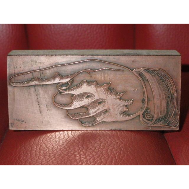 ポインティングハンド☆メタル☆スタンプ☆19☆イギリス☆ビンテージ