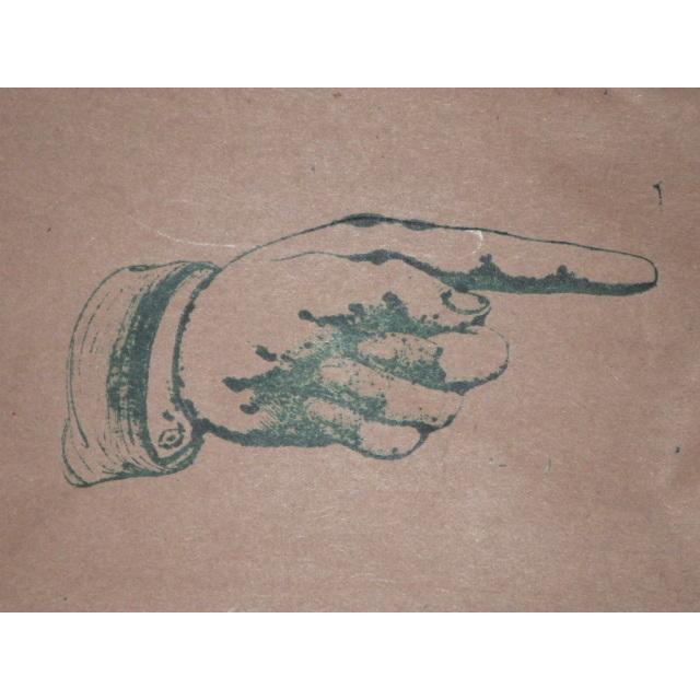 ポインティングハンド☆メタル☆スタンプ☆19☆イギリス☆ビンテージ