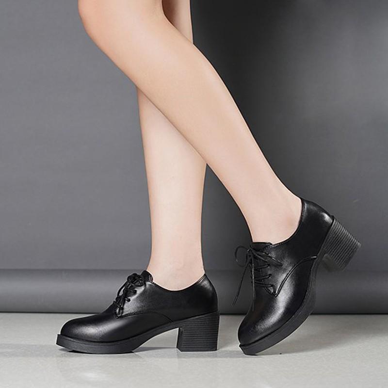 シューズ レースアップ ヒール レディース ブラック ブラウン 22cm 25cm 太ヒール マニッシュシューズ 紐靴 厚底 ショートブーツ 革靴 黒 茶 靴 大人 シューズ si0050 カジコム 通販 Yahoo ショッピング