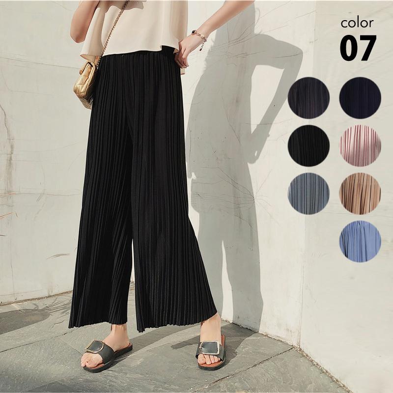 ワイド パンツ プリーツ カジュアル シンプル 春 夏 ブラック グレー ネイビー ピンク ブラウン ブルー M L プリーツ カジュアル パンツ 美脚 上品 Abtm0164 カジコム 通販 Yahoo ショッピング