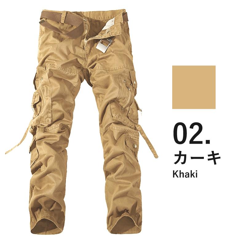 カーゴパンツ ミリタリー 10ポケット メンズ ブラック カーキ ブラウン