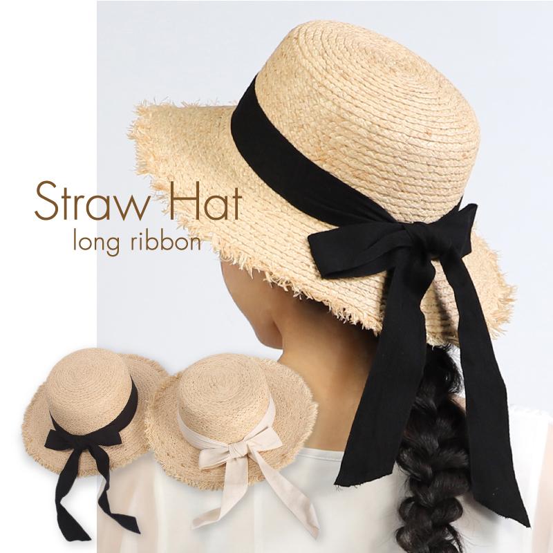 麦わら帽子 レディース リボン ストローハット シンプル 紫外線対策 日焼け防止 夏 リゾート 56cm 57cm 58cm ブラック ベージュ Ahed0005 カジコム 通販 Yahoo ショッピング