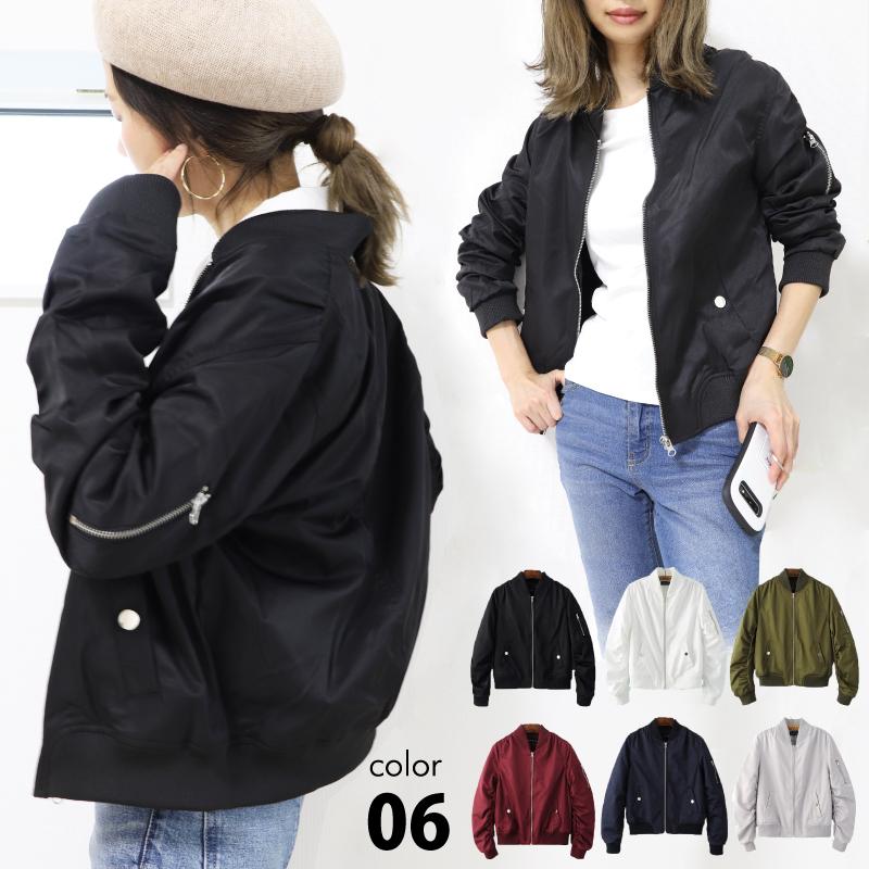 訳ありb品 Ma 1 ジャンパー レディース ブルゾン アウター ミリタリー フライトジャケット 春 スタジャン リブ付きブルゾン Aout 0001 B カジコム 通販 Yahoo ショッピング