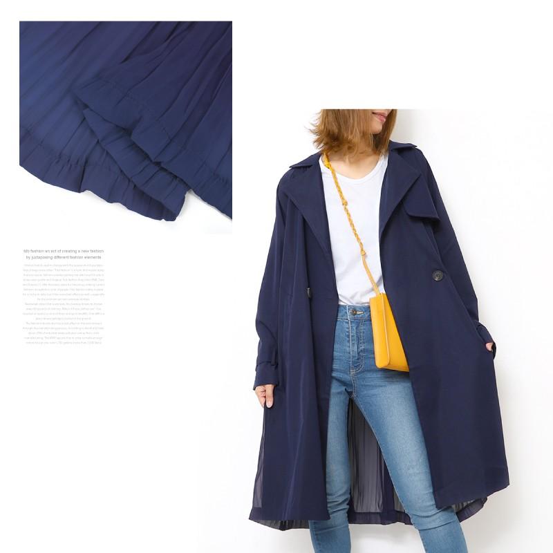 トレンチコート レディース 秋 秋冬 コート トレンチ バックプリーツ カジュアル ベージュ ネイビー S M L プリーツ ジャケット Aout0047 カジコム 通販 Yahoo ショッピング