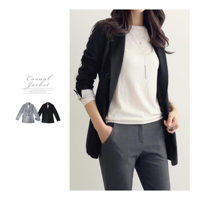 ジャケット オフィス カジュアル 丈長め レディース 春 秋 冬 グレー ブラック S M L Xl Aout0091 カジコム 通販 Yahoo ショッピング