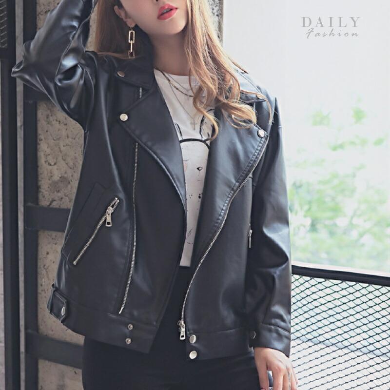 ライダース Puレザー ショート ジャケット レディース 春 秋 冬 カジュアル ブラック S M L Xl ブルゾン ダブル バイク Aout0098 カジコム 通販 Yahoo ショッピング