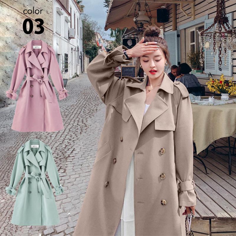 トレンチ コート 冬 レディース ロング 薄手 レディース 秋 カジュアル シンプル アウター 羽織 ベージュ グリーン S M L Aout0298 カジコム 通販 Yahoo ショッピング
