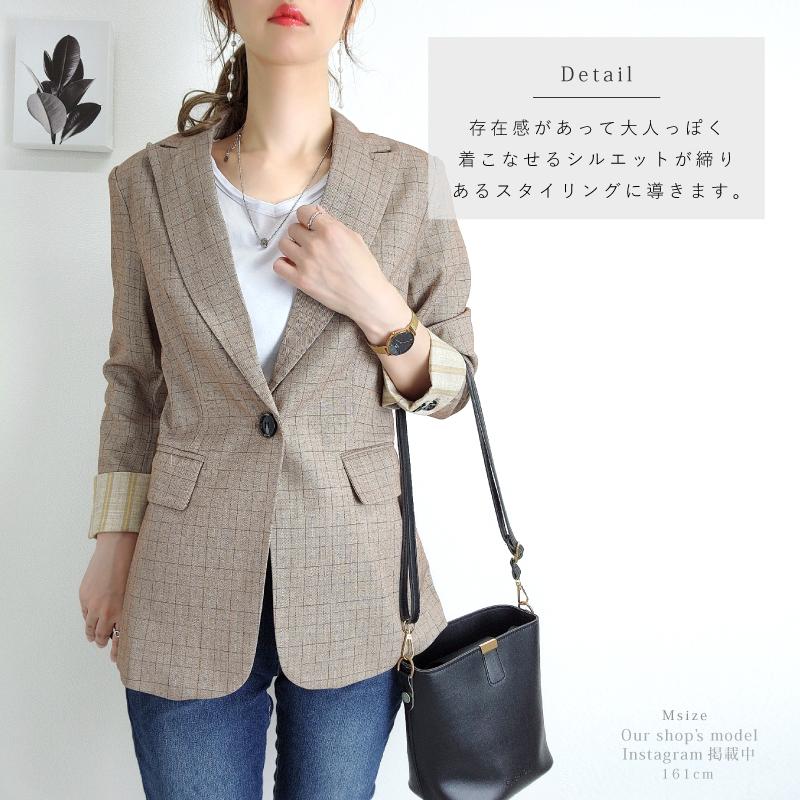 チェックジャケット レディースジャケット ジャケット S M L XL チェックジャケット レディースジャケット ジャケット S M L XL