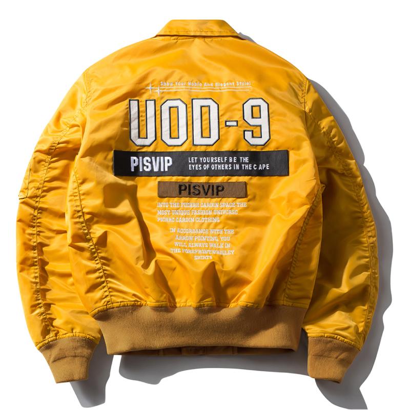 本格派 かっこいい MA-1 ナイロンジャケット ワッペン 刺繍 UOD-9
