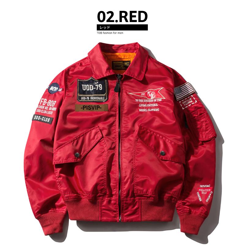 本格派 かっこいい MA-1 ナイロンジャケット ワッペン 刺繍 UOD-9