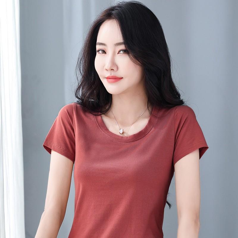 Tシャツ レディース 半袖 無地 コットン 春 夏 ホワイト ブラック 
