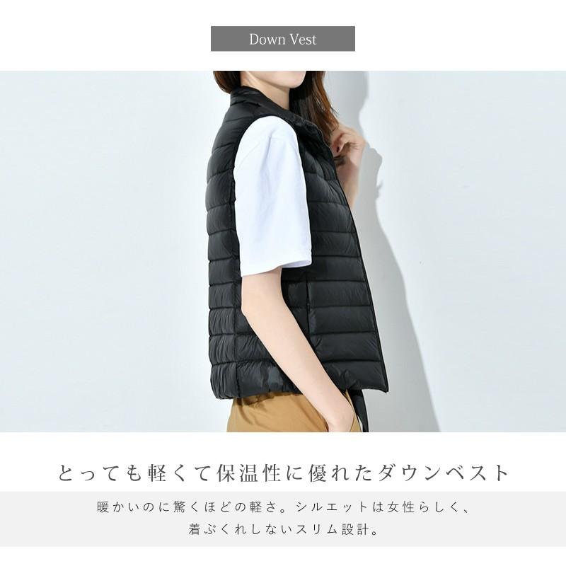 ダウンコート レディース ベスト 軽量 ライトダウン ホワイト カーキ ブラック ネイビー S Xl アウター トップス 暖かい コートイン コンパクト Atop0179 カジコム 通販 Yahoo ショッピング