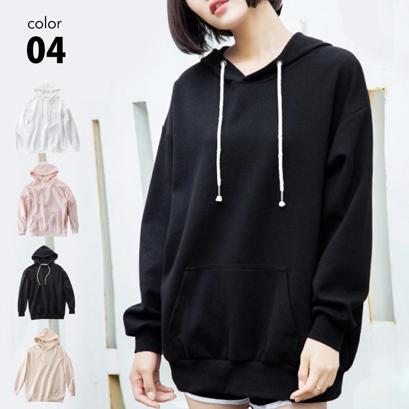 パーカー レディース ゆったり オーバーサイズ フード 長袖 ホワイト ピンク ブラック カーキ M L トップス ビッグ シルエット パーカー 長袖 Atop0257 カジコム 通販 Yahoo ショッピング