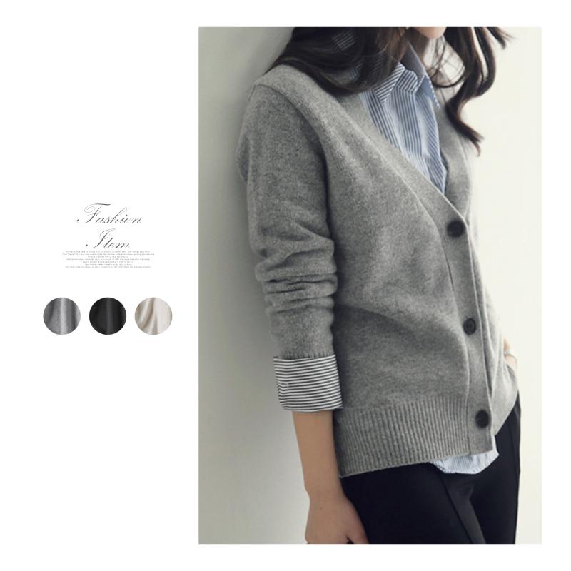 カーディガン Vネック 伸縮性 秋 冬 トップス 羽織り フェミニン