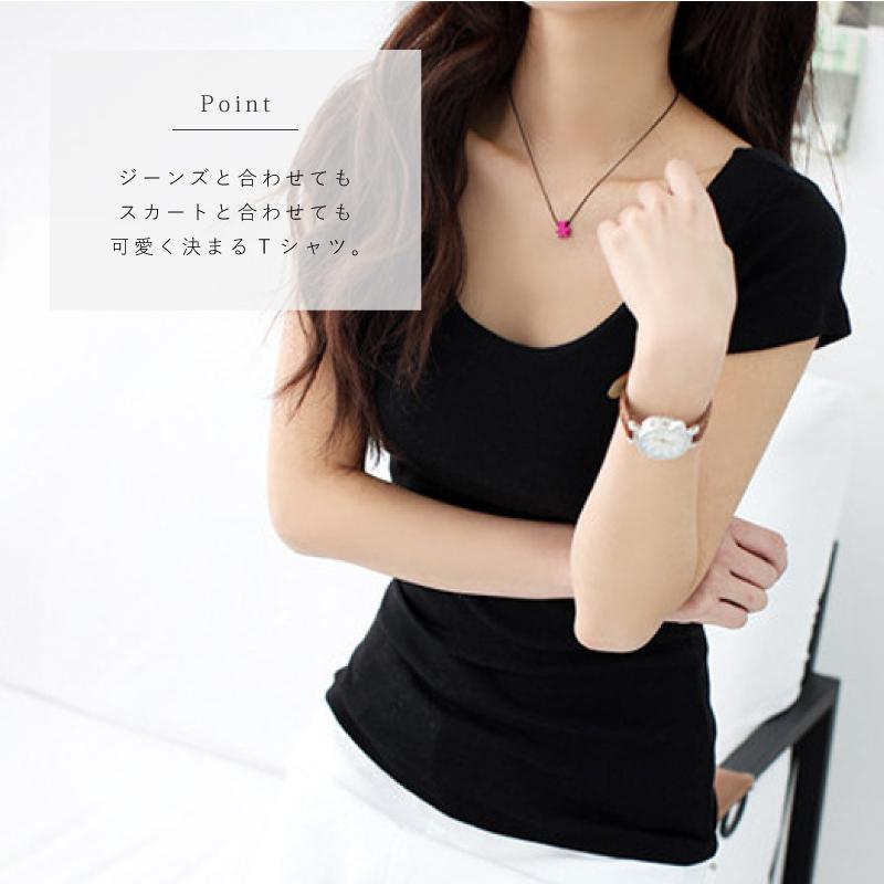 Tシャツ レディース 半袖 無地 春 夏 全9色 S M L XL 細身