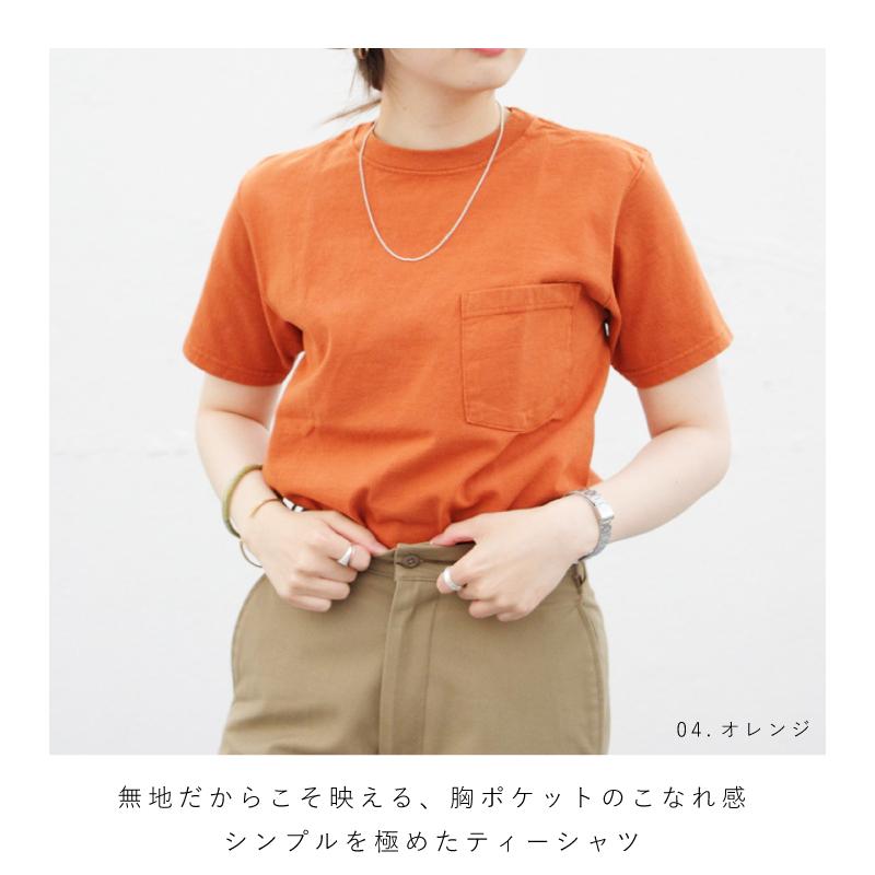 Tシャツ(半袖/袖なし) 87mm 無地 Tシャツ 半袖 ポケット レディース ラウンドネック 春 夏 秋 XS