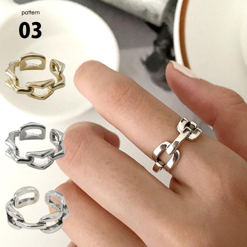 指輪 シルバー リング 太め レディース チェーン風デザインリング 大ぶり アクセサリー ジュエリー ファッションリング :azak0125:カジコム  - 通販 - Yahoo!ショッピング