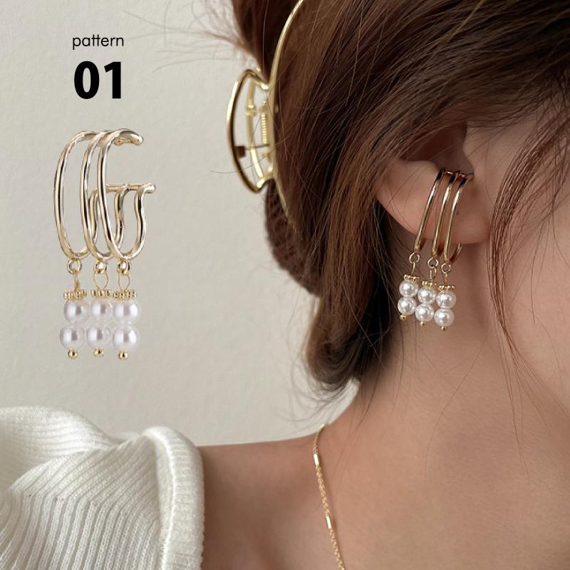 イヤーカフ レディース パール付き ゴールドイヤーカフ ゴールドアクセサリー パールアクセサリー タッセルデザイン :azak0148:カジコム 通販 パール イヤーカフ ゴールド アクセサリー レディース
