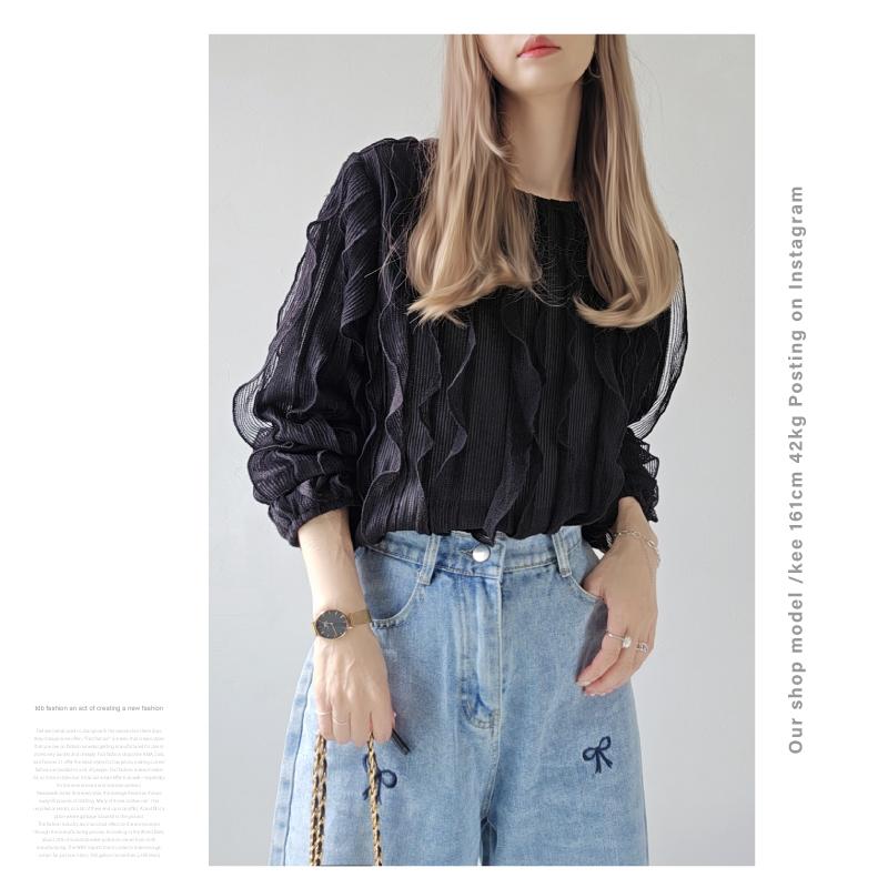 デニムパンツ レディース 刺繍リボン ハイウエスト S M L 2XL ワイド