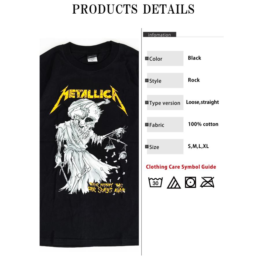 メタリカ Metallica Tシャツ 半袖 ロックTシャツ メンズ ブラック