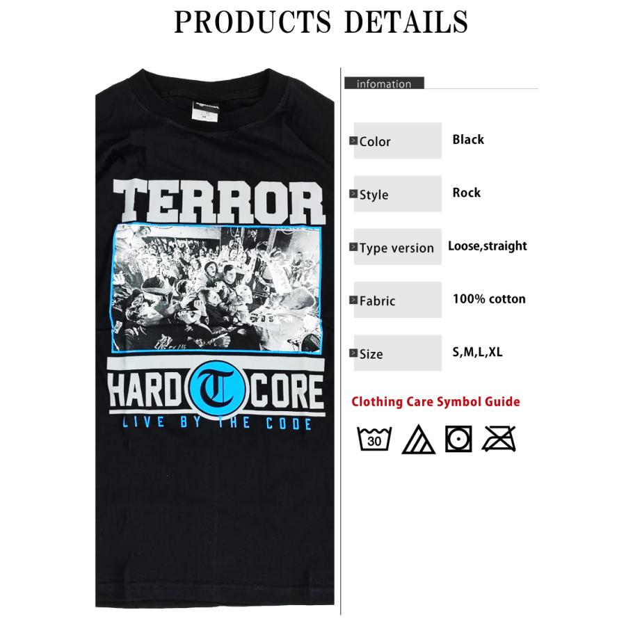 テラー TERROR Tシャツ 半袖 ロックTシャツ メンズ ブラック LIVE BY