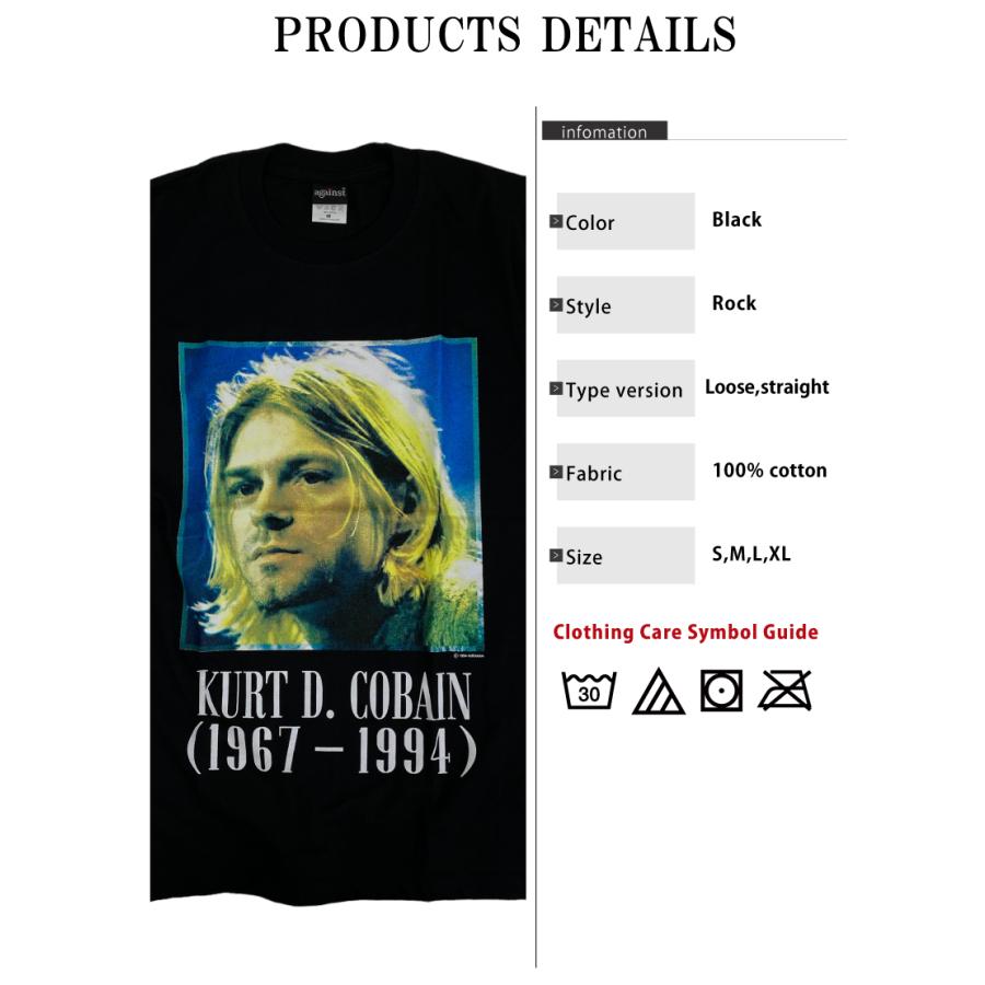 カート・コバーン Kurt Cobain ロック バンドTシャツ 写真 プリント