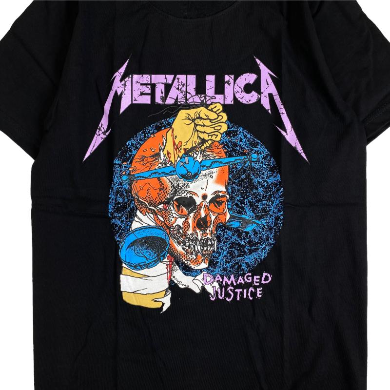 LLICA／メタリカ／スカルデザイン Tシャツ／バンt メタリカ Metallica Tシャツ 半袖 バンドTシャツ メタル ロック スカル