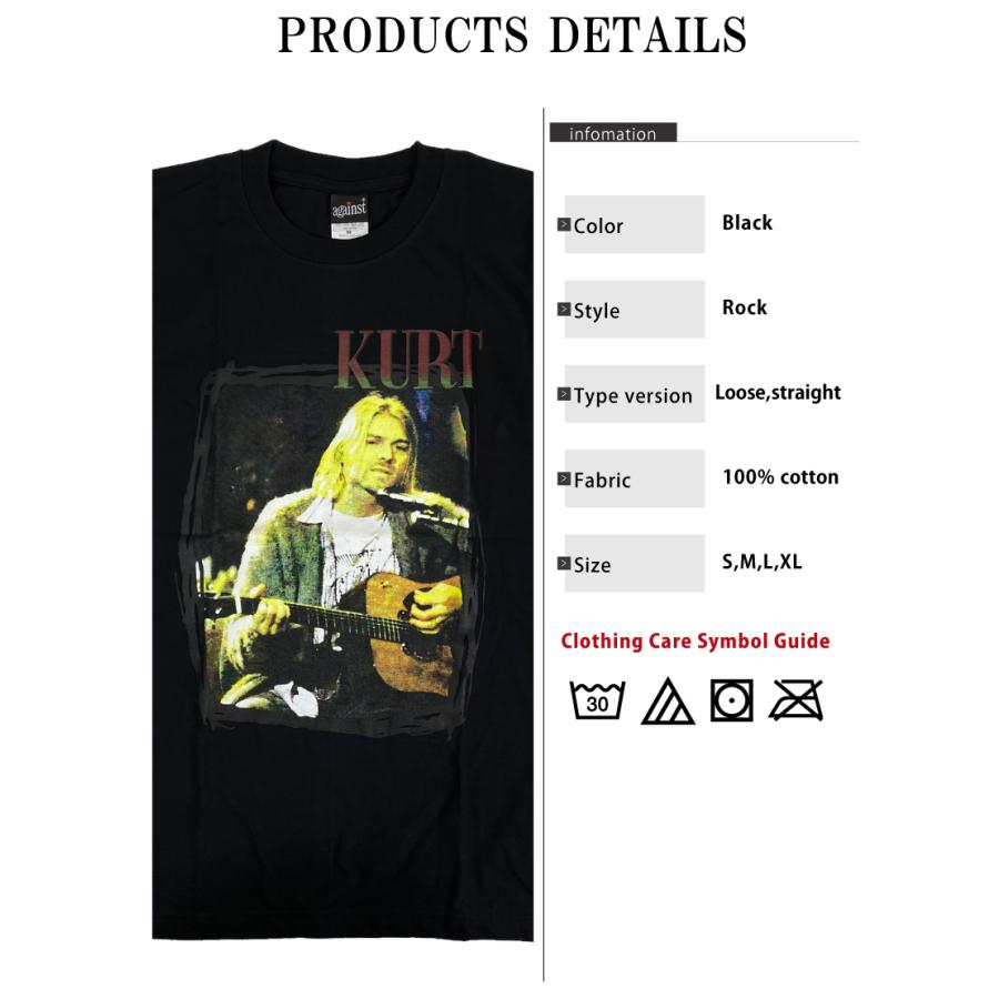 カート・コバーン Kurt Cobain ロック バンドTシャツ 写真 プリント