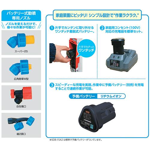 有光工業 アリミツ バッテリー噴霧機 SDB-15A2 （直送品） : KJアグリ 