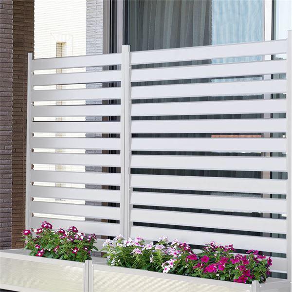 本日価格！！ アルミ製 プランター 目隠しフェンス 約90×150cm ホワイト ルーバー型 ガーデニング用品 組立品 【1921021494】(10050円)