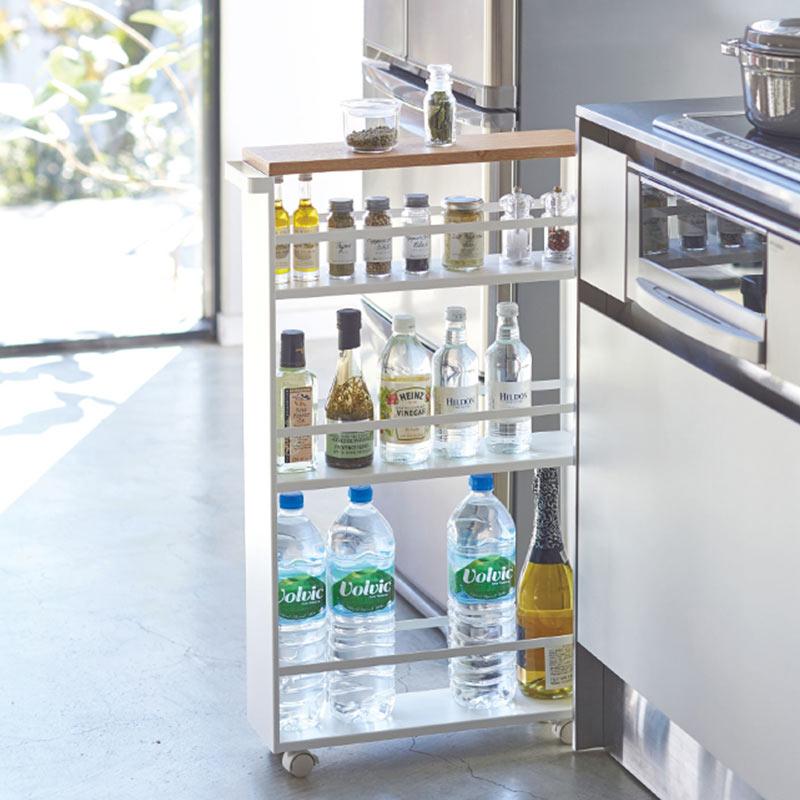 キッチンワゴン すきま収納 15cm ハンドル付きスリムワゴン タワー 隙間収納 キャスター 面所 すき間収納 ランドリーワゴン 1029 Hswt カジタノ 収納 洗濯 掃除 家事の店 通販 Yahoo ショッピング