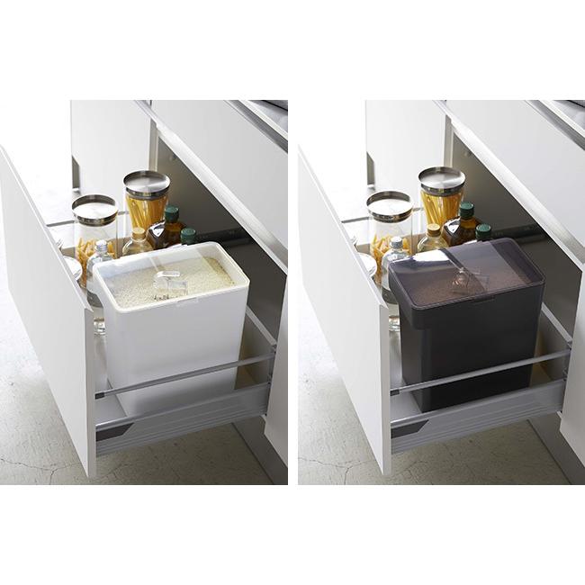 予約販売 お米収納 超人気 専門店 米びつ ライスストッカー ライスボックス 保存容器 密閉 10kg Tower タワー 山崎実業 計量カップ付き シンク下米びつ