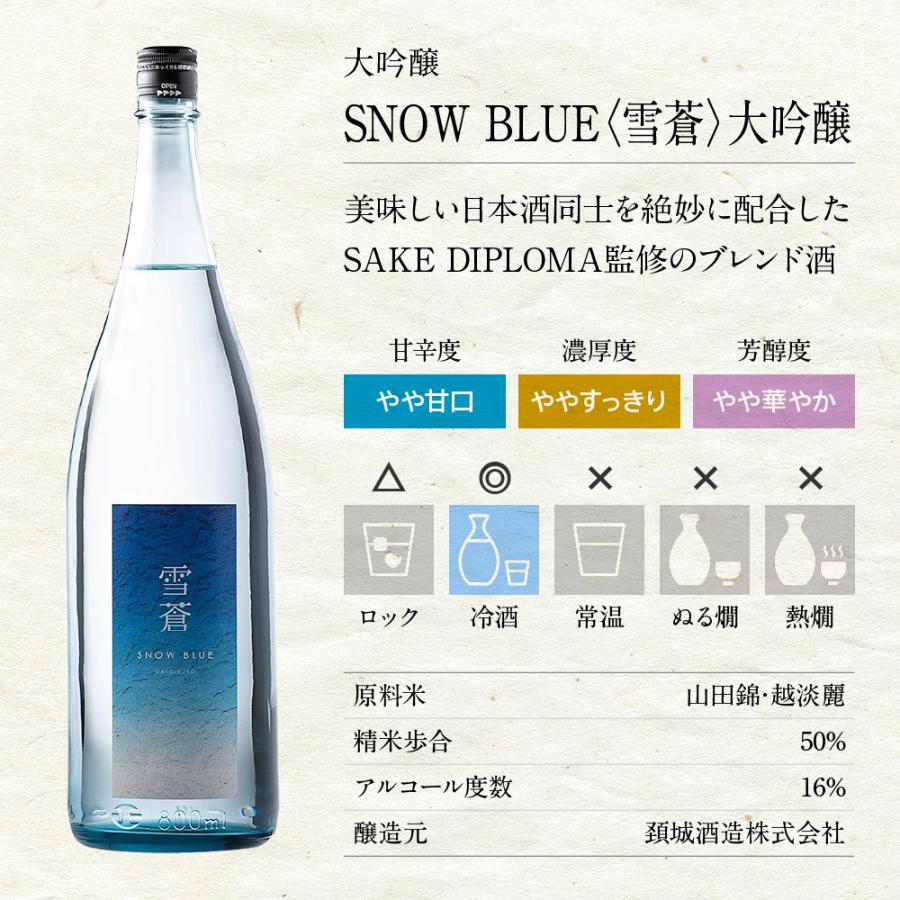 SNOWBLUE 雪蒼 大吟醸 中辛口 新潟 上越 日本酒 1800ml｜kajiya-niigata｜02