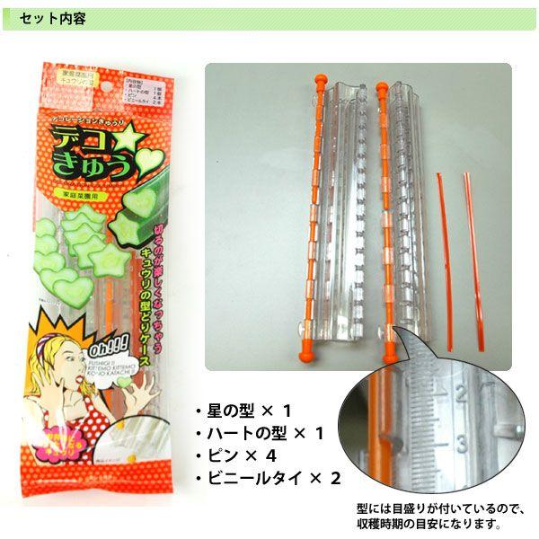吉本花城園 家庭菜園用キュウリの型 デコきゅう ハート＆星
