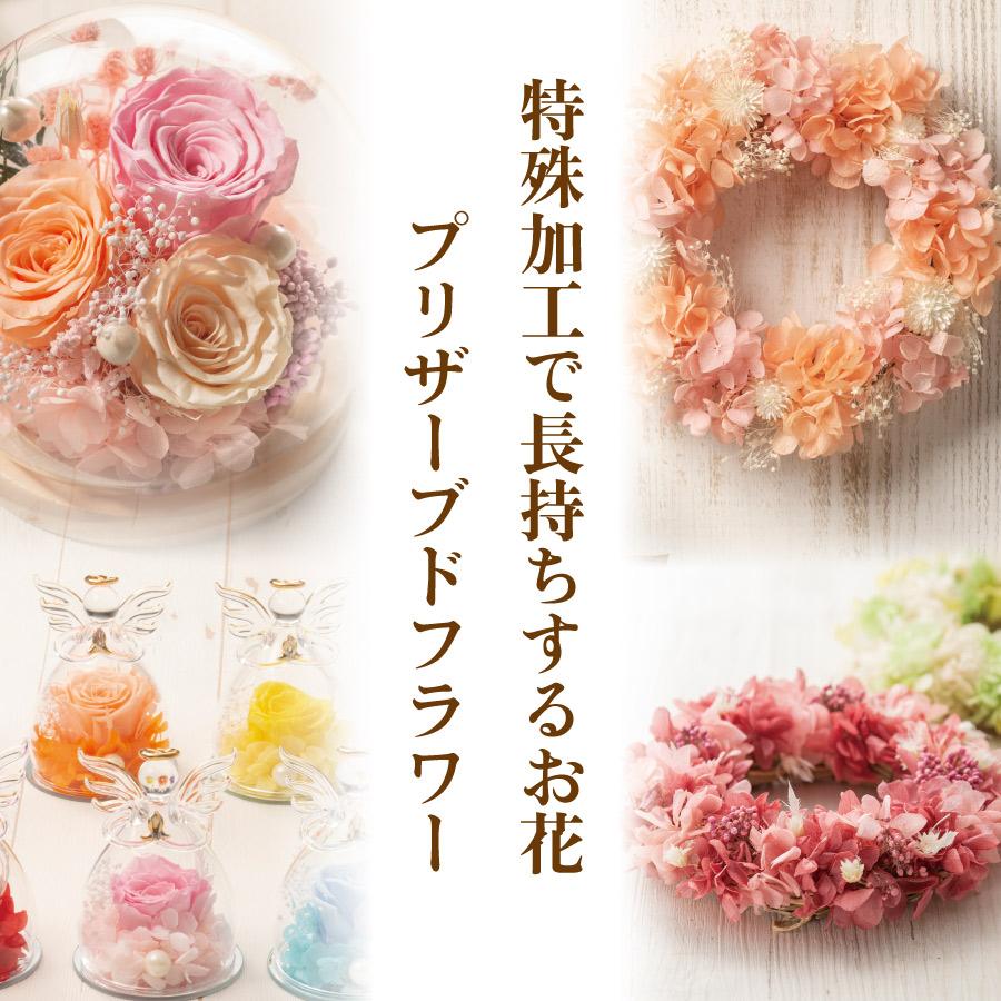 母の日 ギフト プリザーブドフラワー 天使のバラ ガラスドーム と