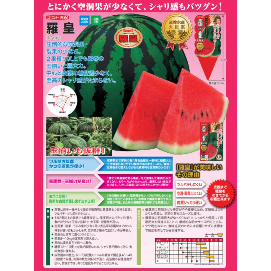 吉本花城園 野菜苗スイカ苗 羅皇 らおう ラオウ 3号ポット 接木苗