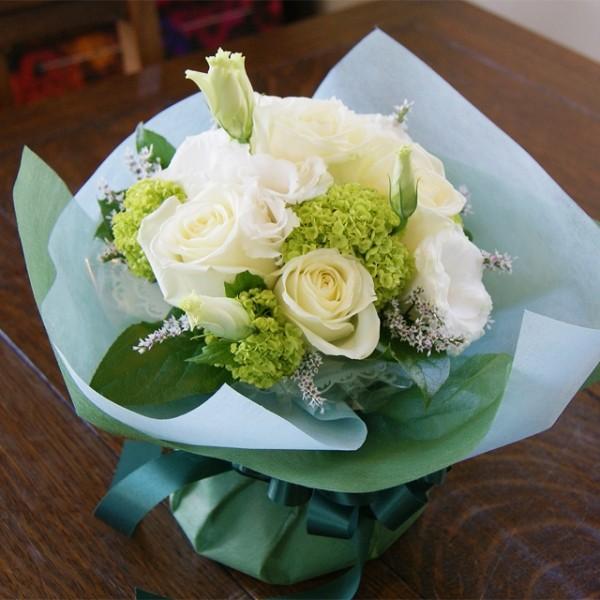 バラ 薔薇 白 花瓶のいらない花束 ブーケ 生花 フラワーアレンジ