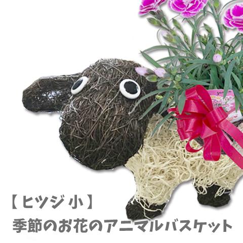 アニマルバスケット ヒツジ 小 母の日 父の日 2025 プレゼント結婚記念