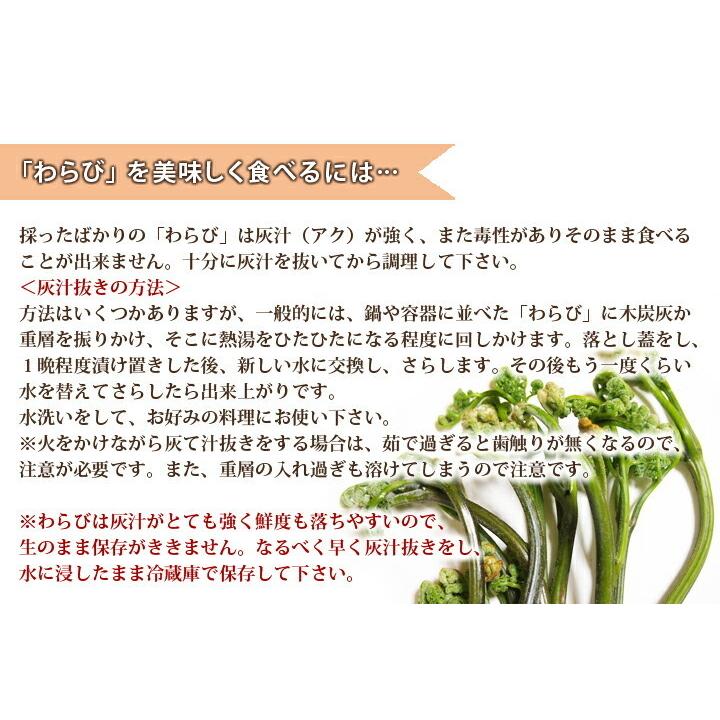 山形県産 山菜 天然わらび 蕨 2kg 送料無料 天然 村山市 山形 ワラビ