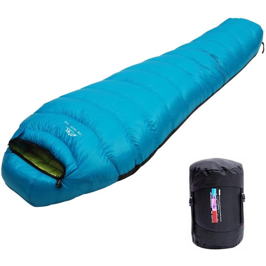 海外輸入 Lmr寝袋 マミー型 高級ダウンシュラフ 防水 軽量 アウトドア 車中泊 登山 キャンプ用品 ダウン1500g 最低使用温度 25 スカイブルー 交換無料 Www Technet 21 Org