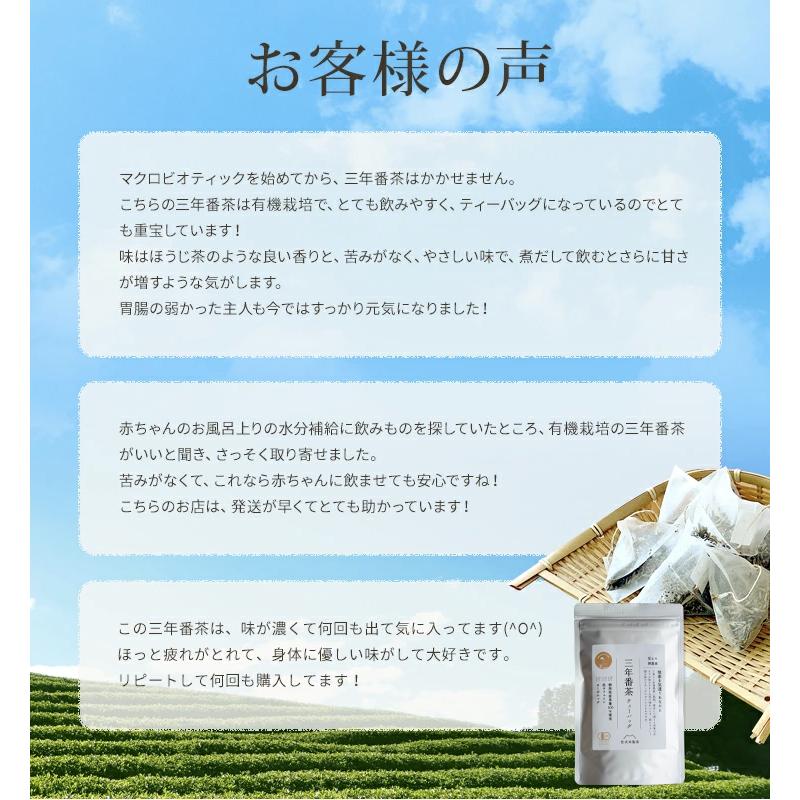 有機栽培 三年番茶 2.5g×16袋入×2本 送料無料 JAS認定 無農薬 無添加