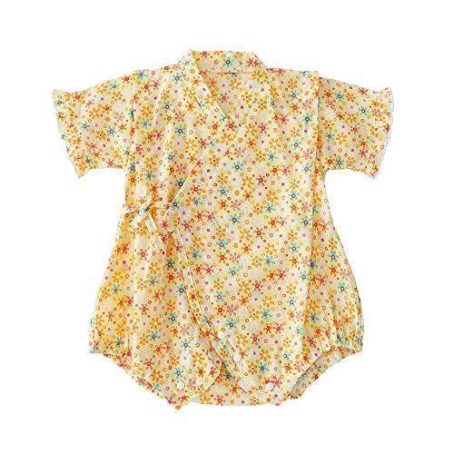 激安先着 ベビー服 ボディースーツ半袖 浴衣 甚平 女の子 夏 前開き 子供服 綿 カバーオール 赤ちゃん 花柄 イエロー 9 12ｍ Globescoffers Com